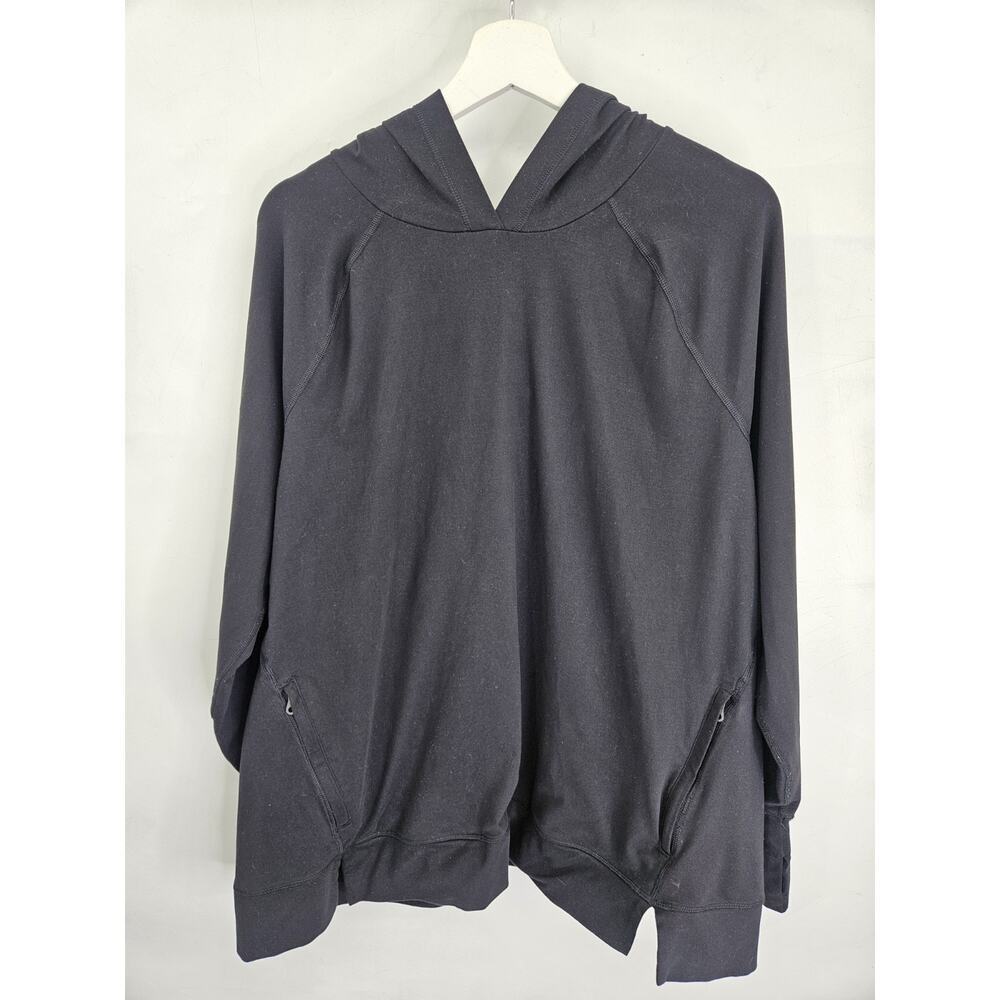 Aerie OFFLINE Size XL Lightweight Activewear Hoodie Black Zip Pockets Stretch